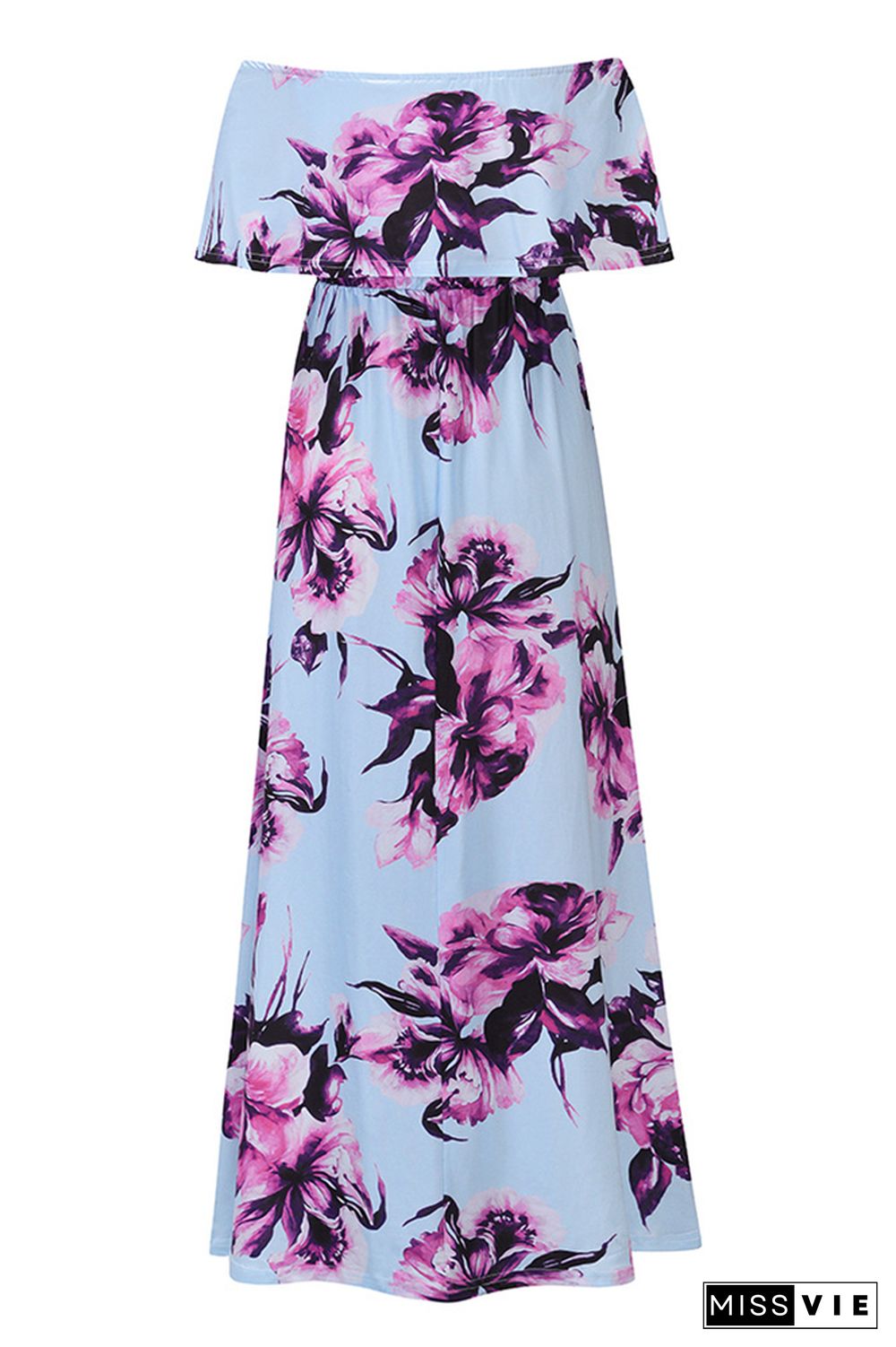 Floral Print Off-shoulder Bohemian Maxi Dress