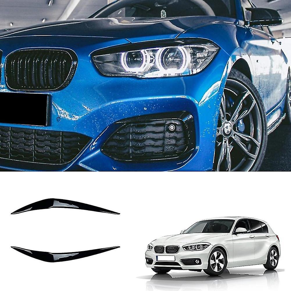 Car Glossy Black Headlights Eyebrows Eyelids Cover Eyelash Head Light Lamp Stickers For- 1 Series F