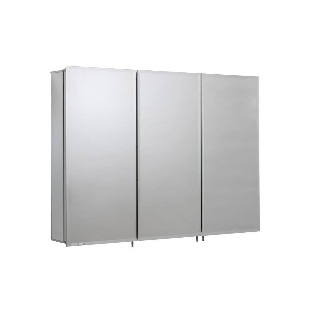 Croydex 36 in. W x 26 in. H x 5-14 in. D Frameless Aluminum Recessed or Surface-Mount Medicine Cabinet with Easy Hang System WC101969YW