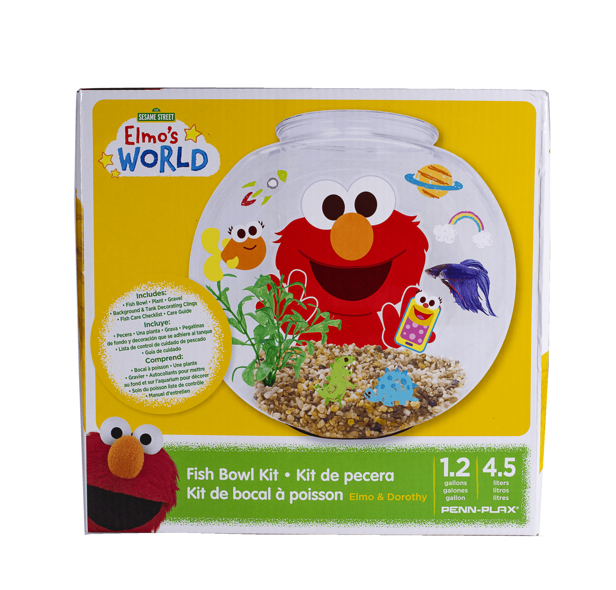 Penn-Plax Officially Licensed Sesame Street Elmo’s World Fish Bowl Kit