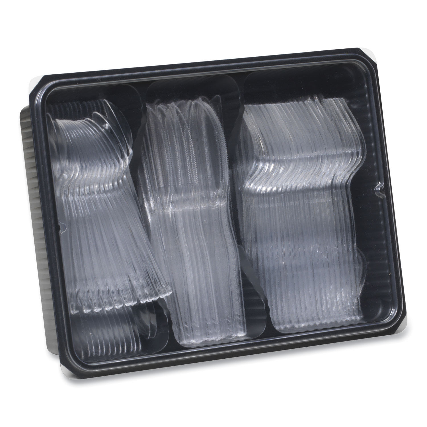 Cutlery Keeper Tray with Clear Plastic Utensils: 60 Forks by Dixieandreg; DXECH0180DX7