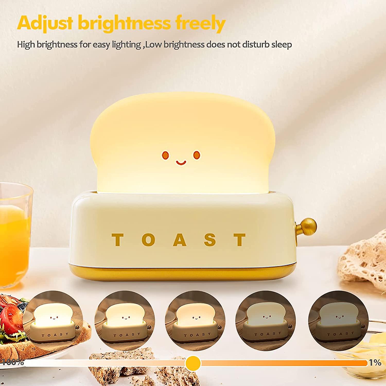 Small Table Lamp， Cute Toast Bread Led Bedroom Nightstand Light With Timer And Rechargeable， Cool Birthday Gift For Baby Kids Children Girls Boys. Apr