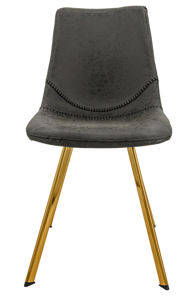 LeisureMod Markley Modern Leather Dining Chair With Gold Legs   Contemporary   Dining Chairs   by LeisureMod  Houzz