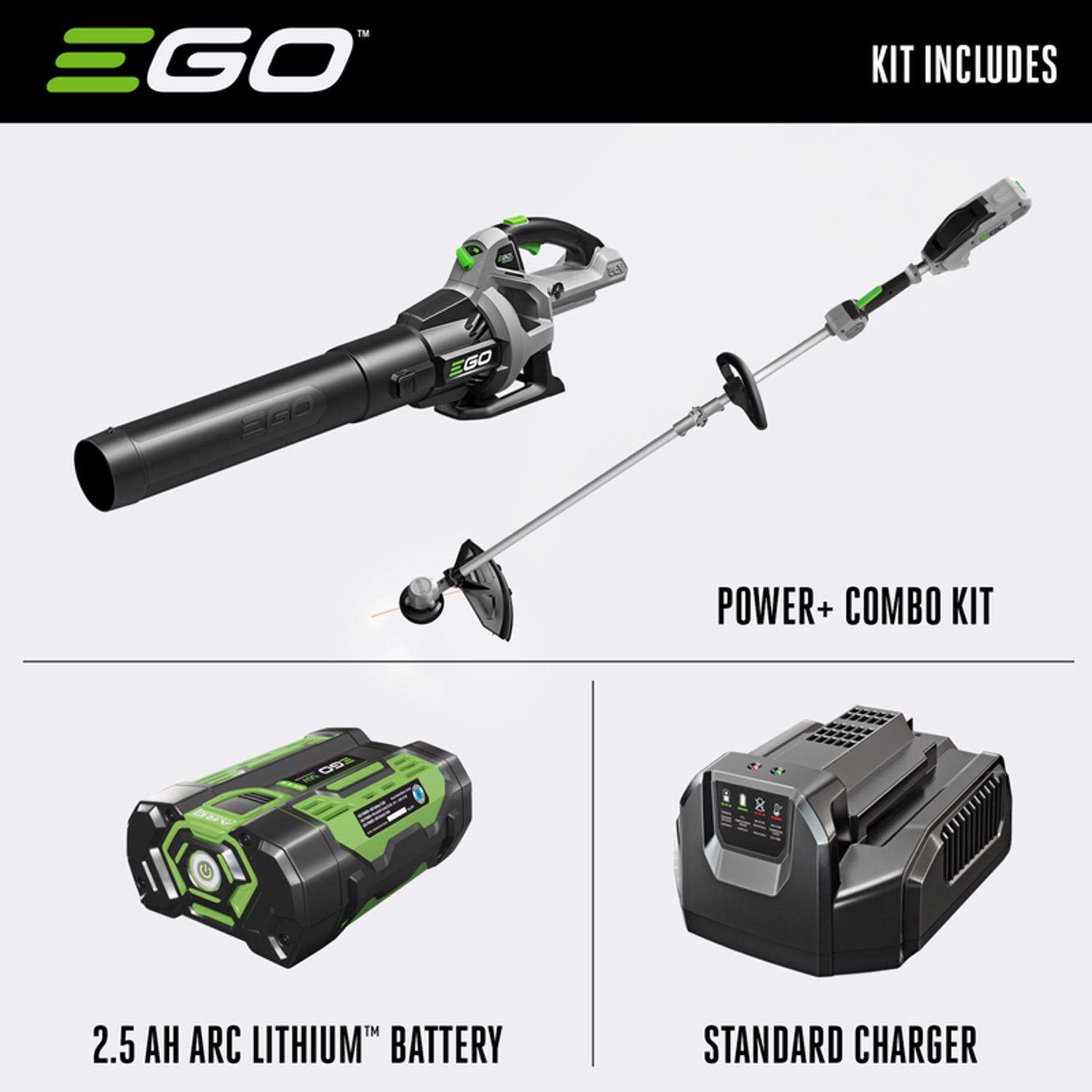 EGO Power+ ST1502LB 15 in. 56 V Battery Trimmer and Blower Combo Kit (Battery and Charger) W/ 2.5 AH BATTERY