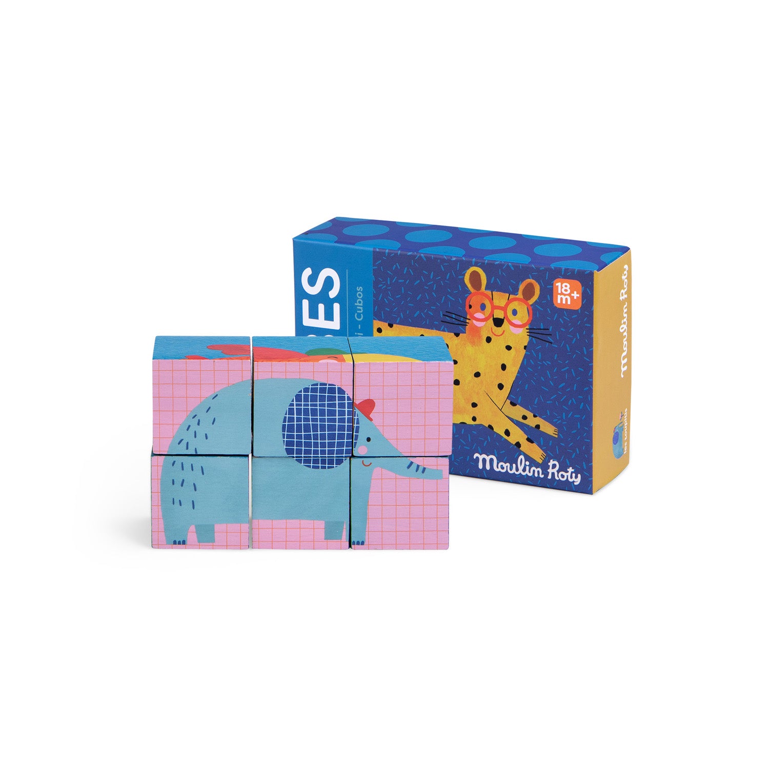 Puzzle 6 animal wooden cubes