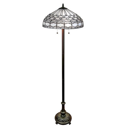 Tiffany Style 2 Light Geometric Floor Lamp - 62" Tall