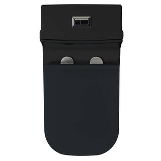 FINE FIXTURES Stanton 12 in. Rough-In 1-piece 1 GPF 1.6 GPF Dual Flush Elongated Toilet in Black Seat Included MOTB9BL