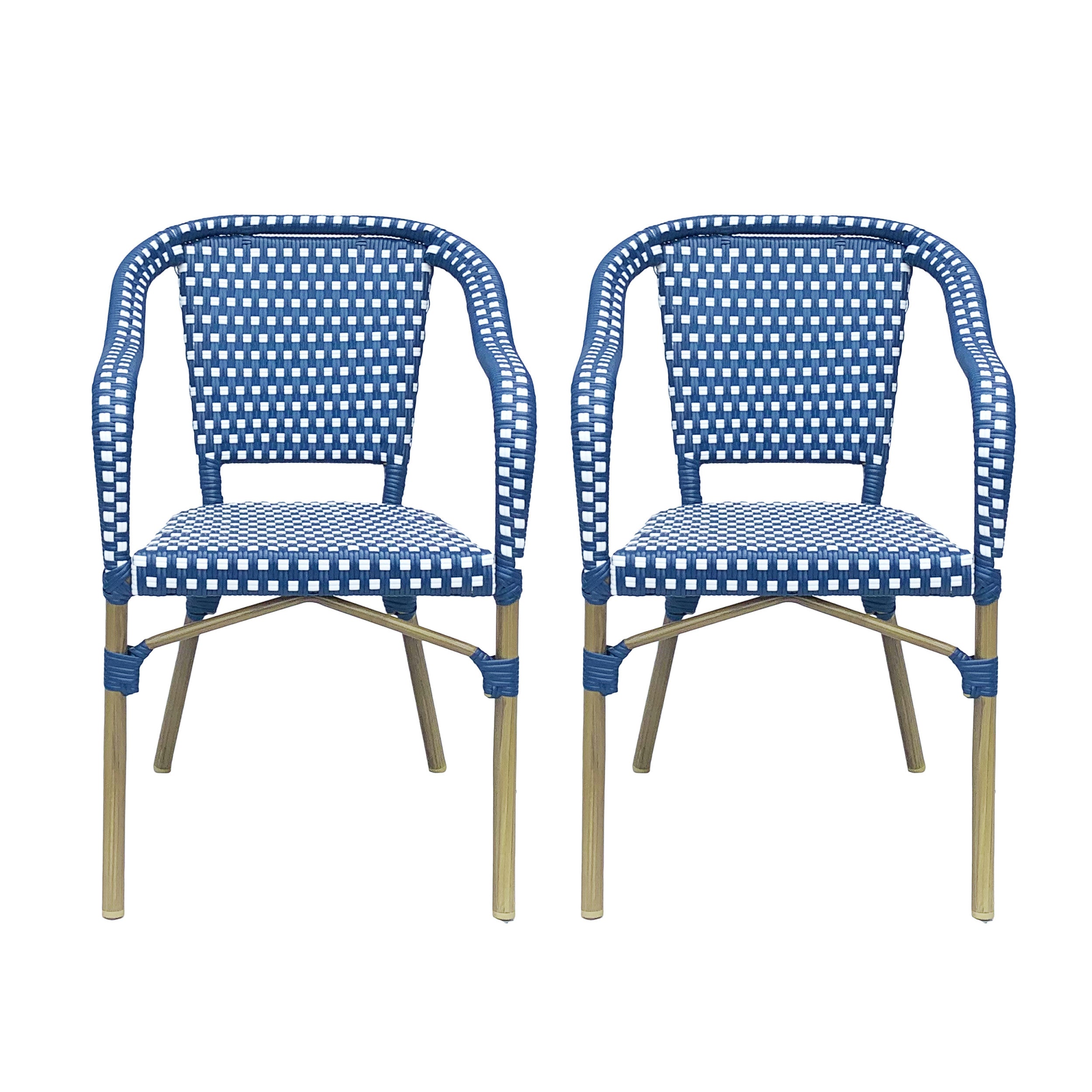 Grouse Outdoor French Bistro Chairs, Set of 2