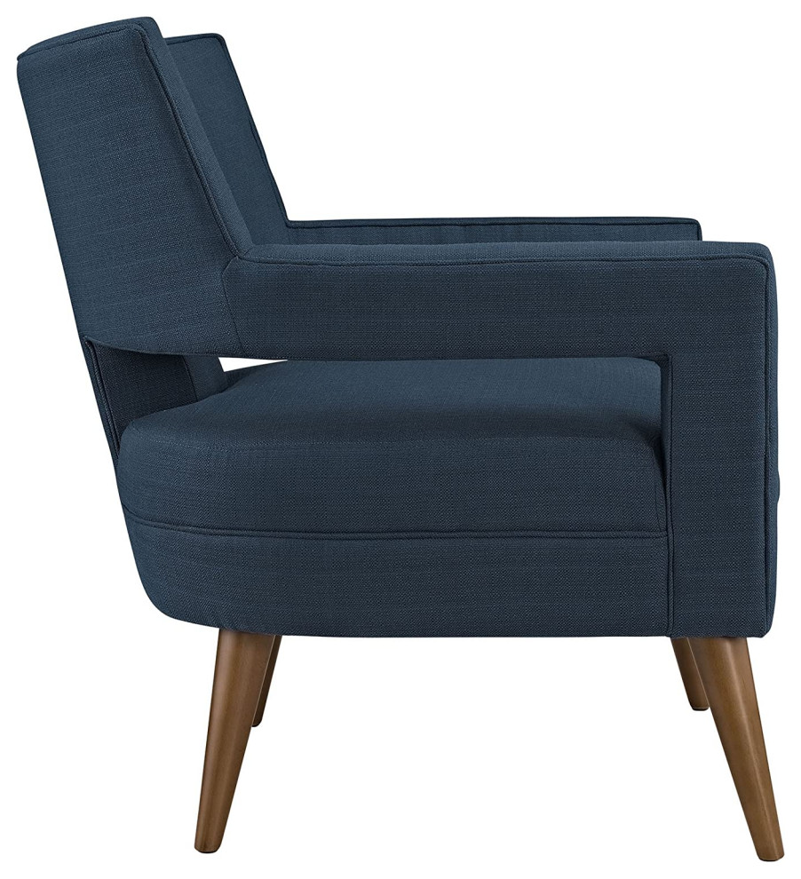 Unique Accent Chair  Azure Polyester Upholstery With Flared Arms and Button Back   Contemporary   Armchairs And Accent Chairs   by Decor Love  Houzz