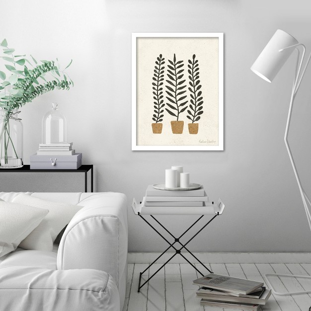 Americanflat Abstract Botanical Wall Art Room Decor Potted Ferns Terracotta Black By Pauline Stanley