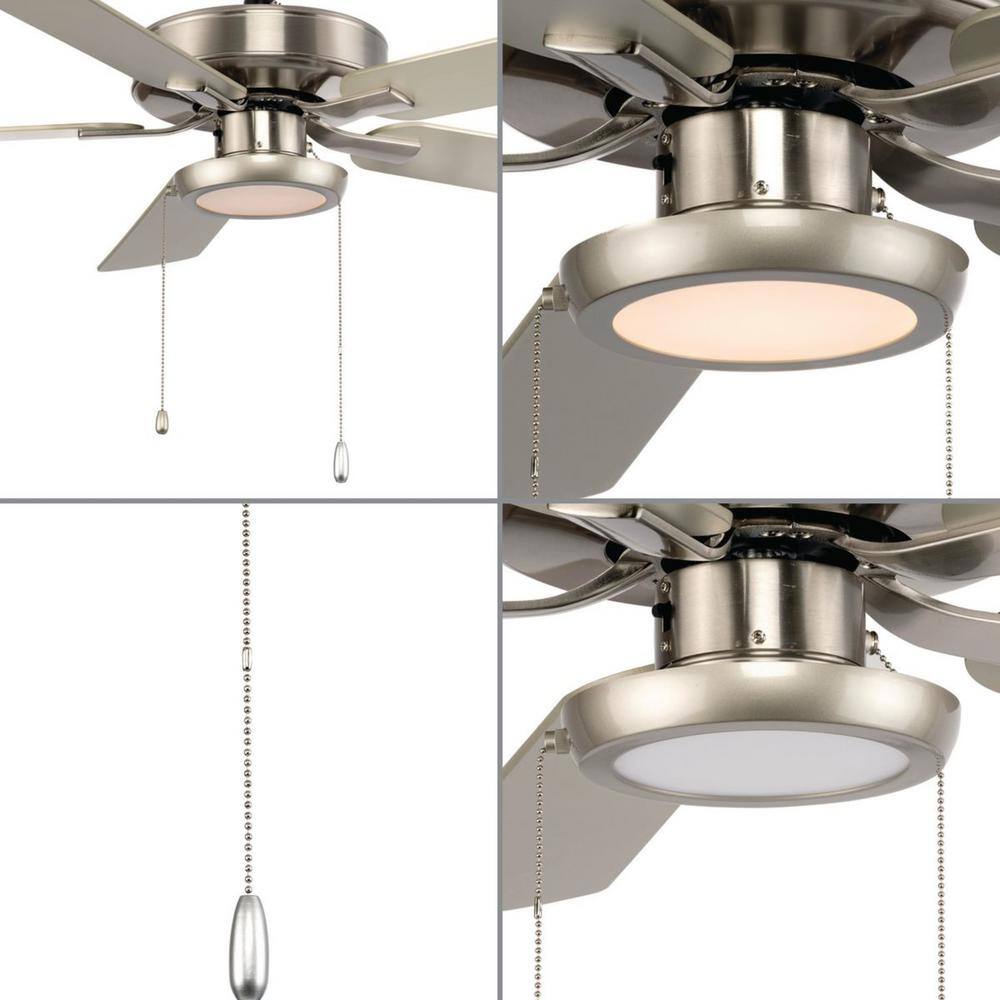 Progress Lighting AirPro 7 in. Painted Nickel Integrated LED Edgelit Ceiling Fan Light Kit with White Opal Shade P260002-152-30