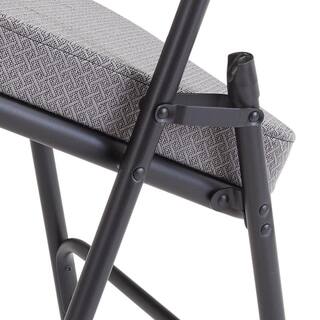 National Public Seating Charcoal Fabric Padded Seat Folding Chair (Set of 2) 3212