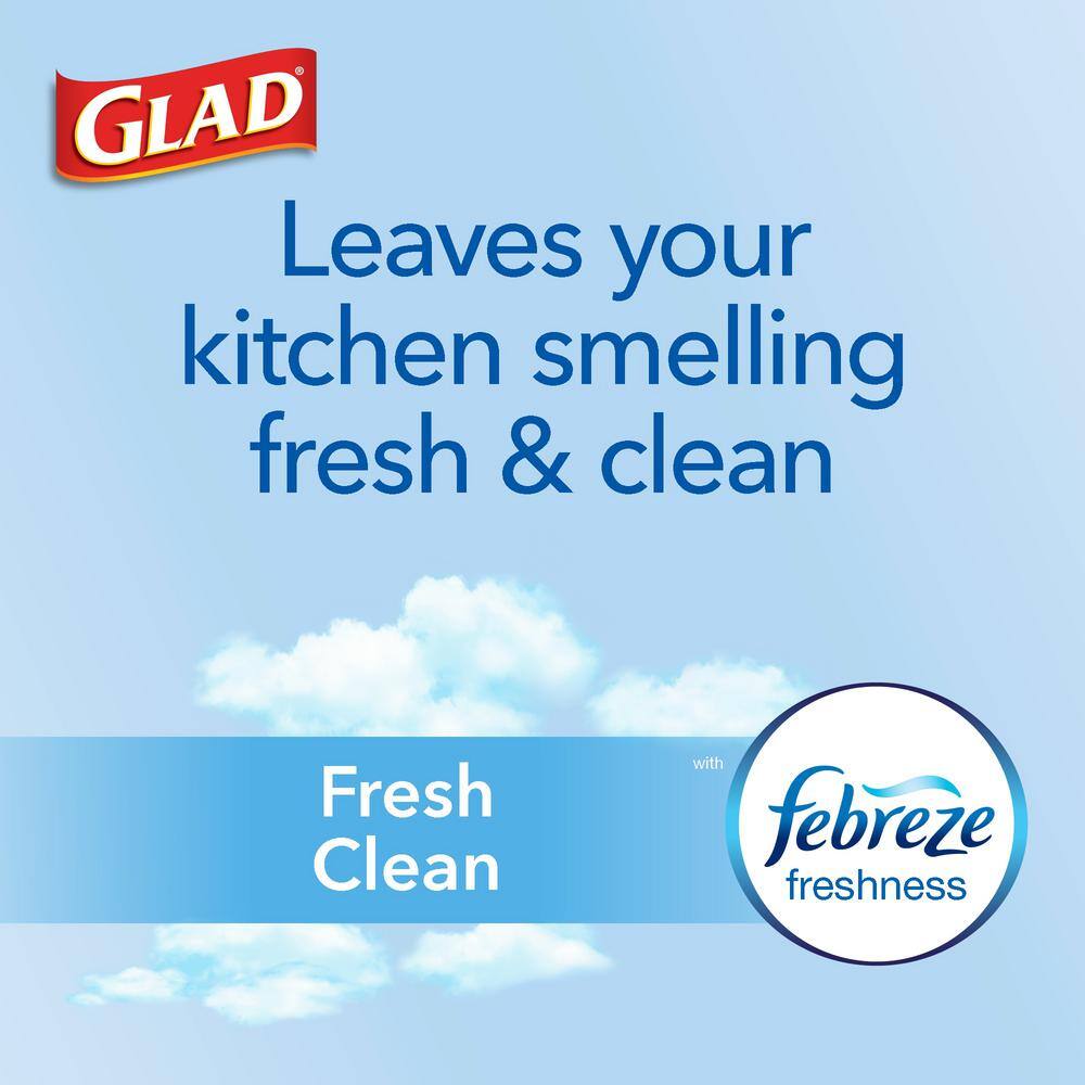 Glad ForceFlex 13 Gal. Tall Kitchen Drawstring Fresh Clean Scent with Febreze Freshness Trash Bags (110-Count) 1258722437