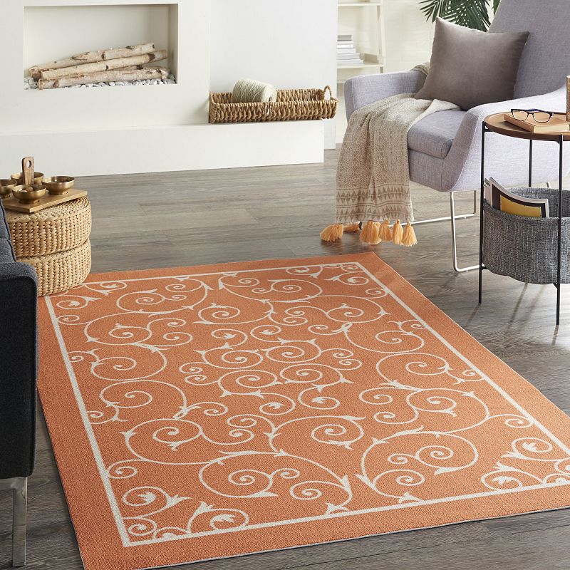 Nourison Home and Garden Scroll Indoor Outdoor Rug