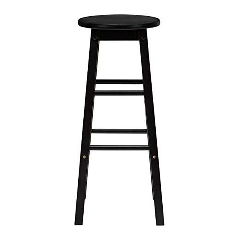 Pj Wood Classic Round Seat 24 Inch Kitchen And Counter Stools， Black (4 Pack)