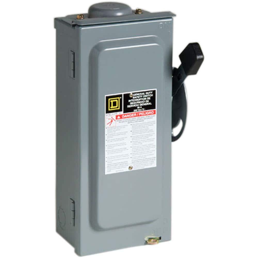 Square D 60 Amp 240Volt 2Pole Fused Outdoor General Duty Safety Switch