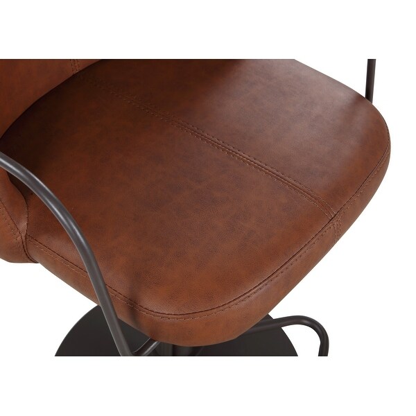 Somette Modern Pneumatic-Adjustable Stool with Matte Brown Finish - Adjustable