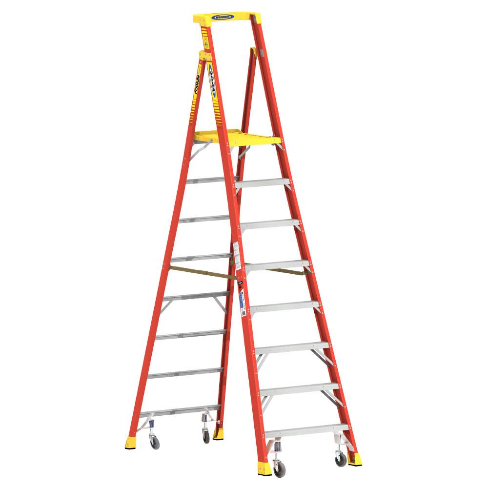 Podium 8-ft Fiberglass 300-lb Type IA Platform Ladder