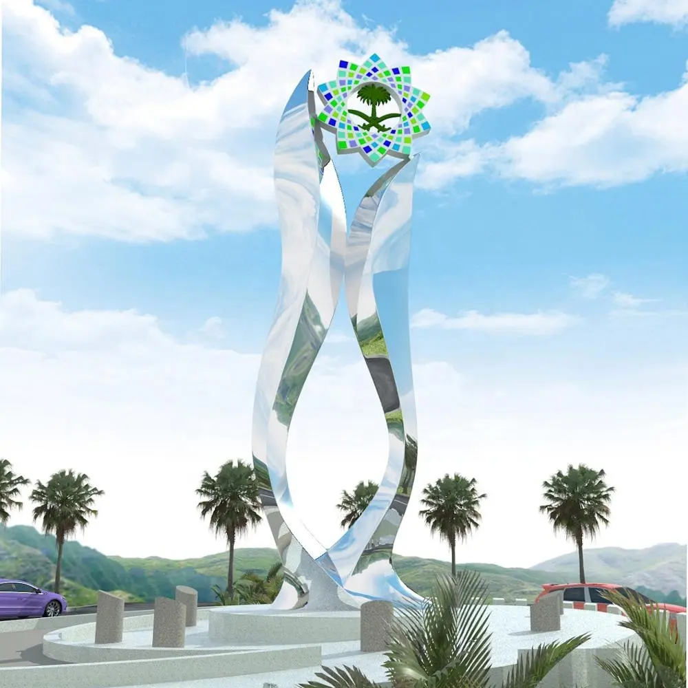 Custom modern art statue leading professional design outdoor decoration large metal sculpture for Saudi Arabia