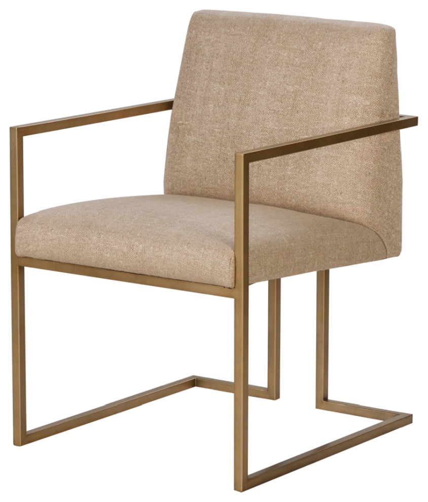 Brass Metal Frame Upholstered Armchair  Andrew Martin Ashton   Contemporary   Dining Chairs   by Oroa   Distinctive Furniture  Houzz