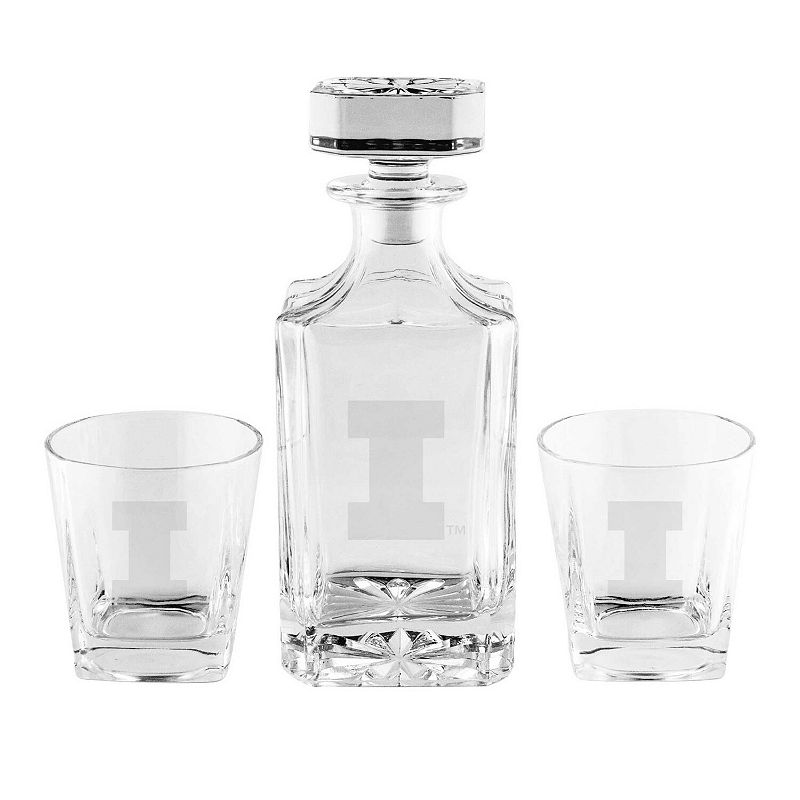 Illinois Fighting Illini 3-Piece Decanter Set