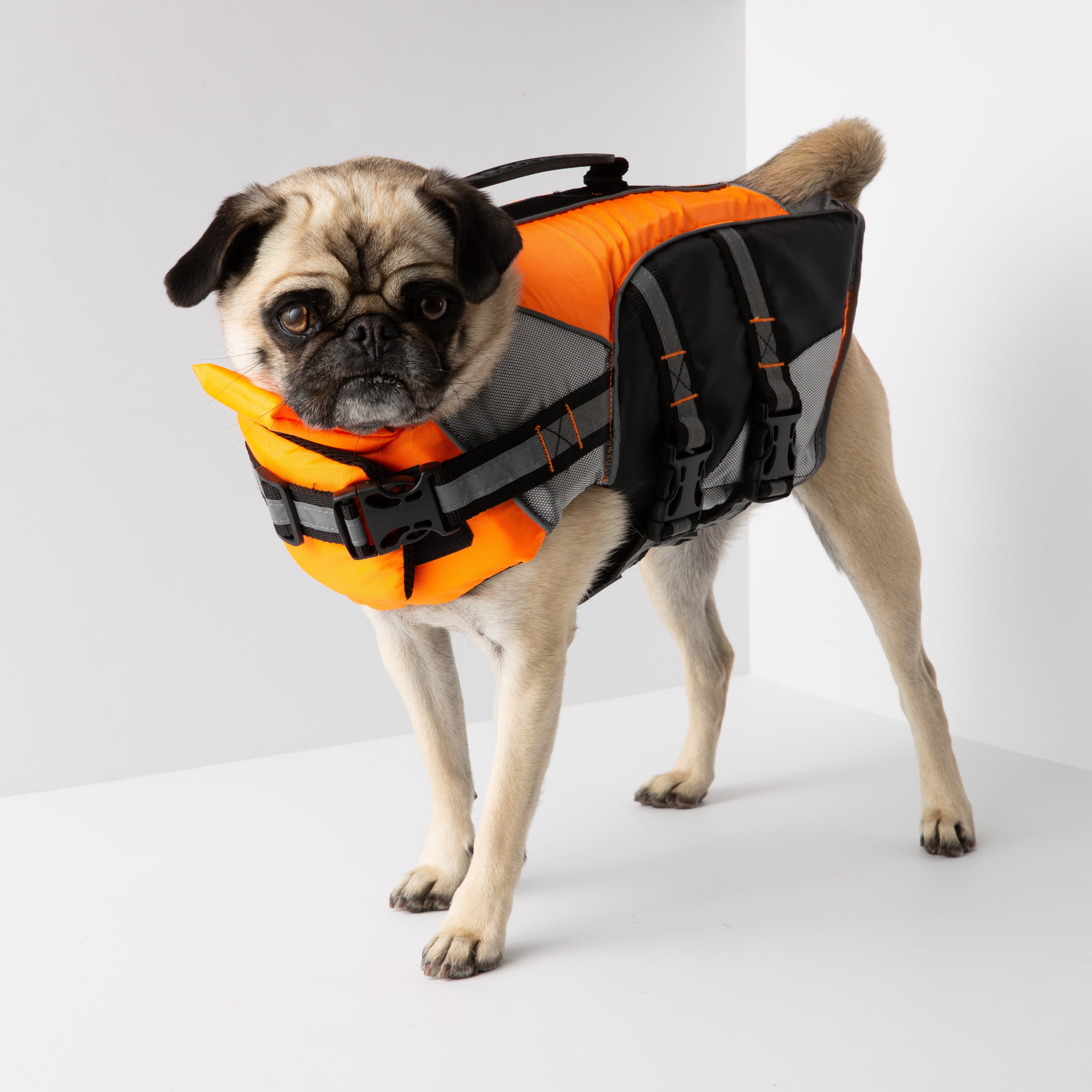 Silver Pooch Dog Life Jacket Orange， L