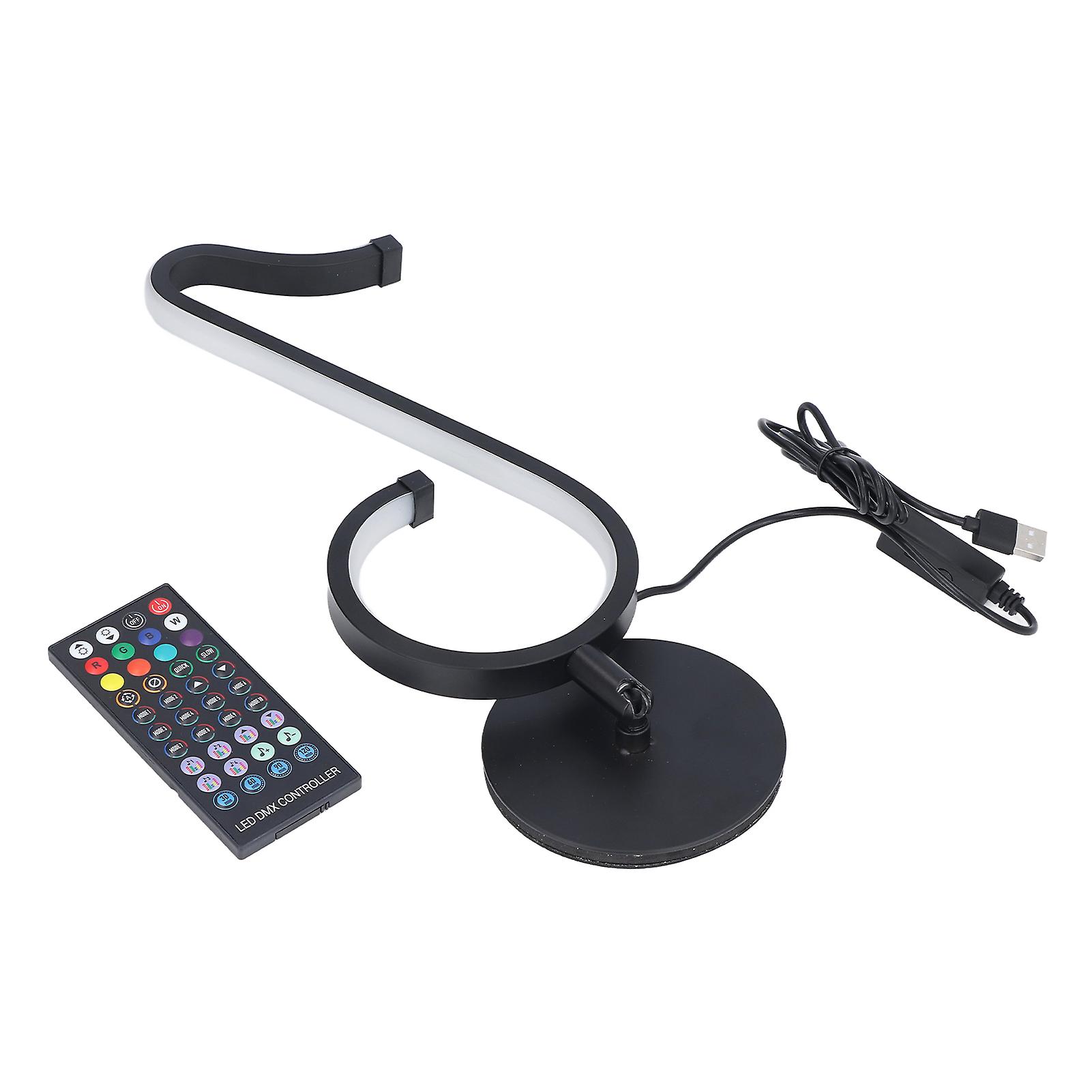 Remote Control Music Lamp Rgb Musical Note Shape Light Romantic Bedside Table Lamp For Bedroom