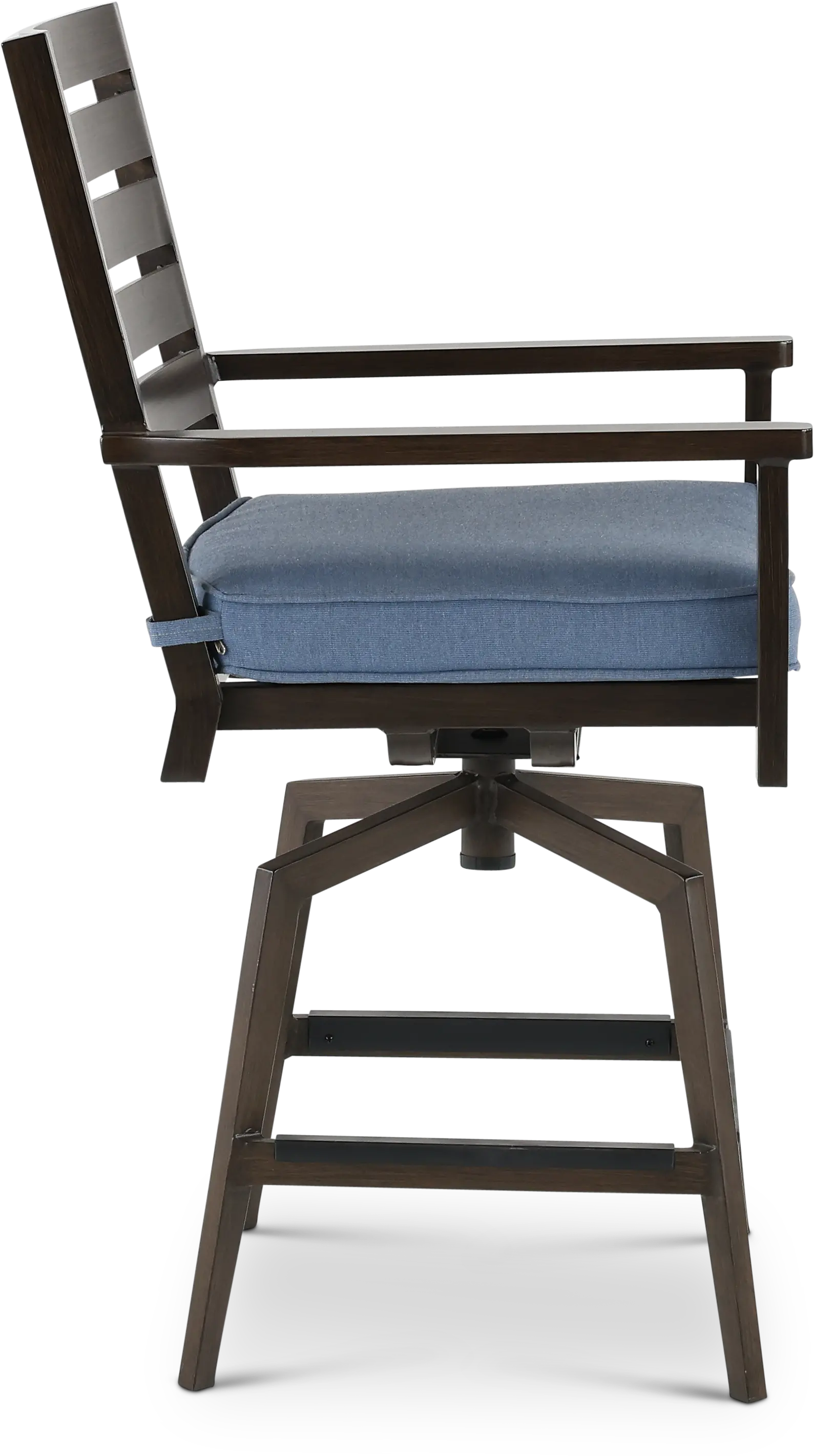 Adeline Denim Blue Swivel Outdoor Bar Stool