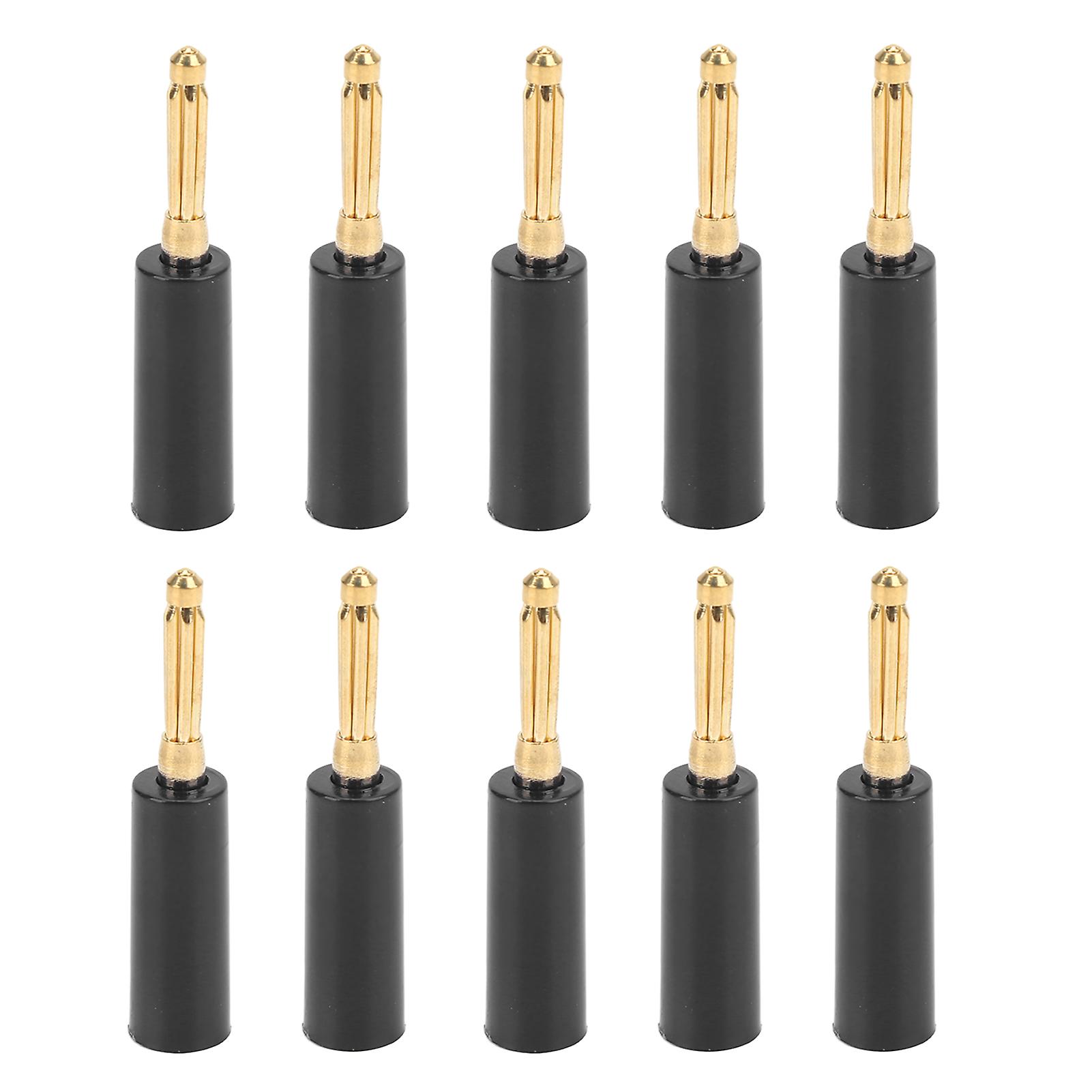 4mm 7 Pin Gold Plating Banana Plug Solderless Speaker Cable Connector For Audio Video Receivers Amplifier Home Theaterblack