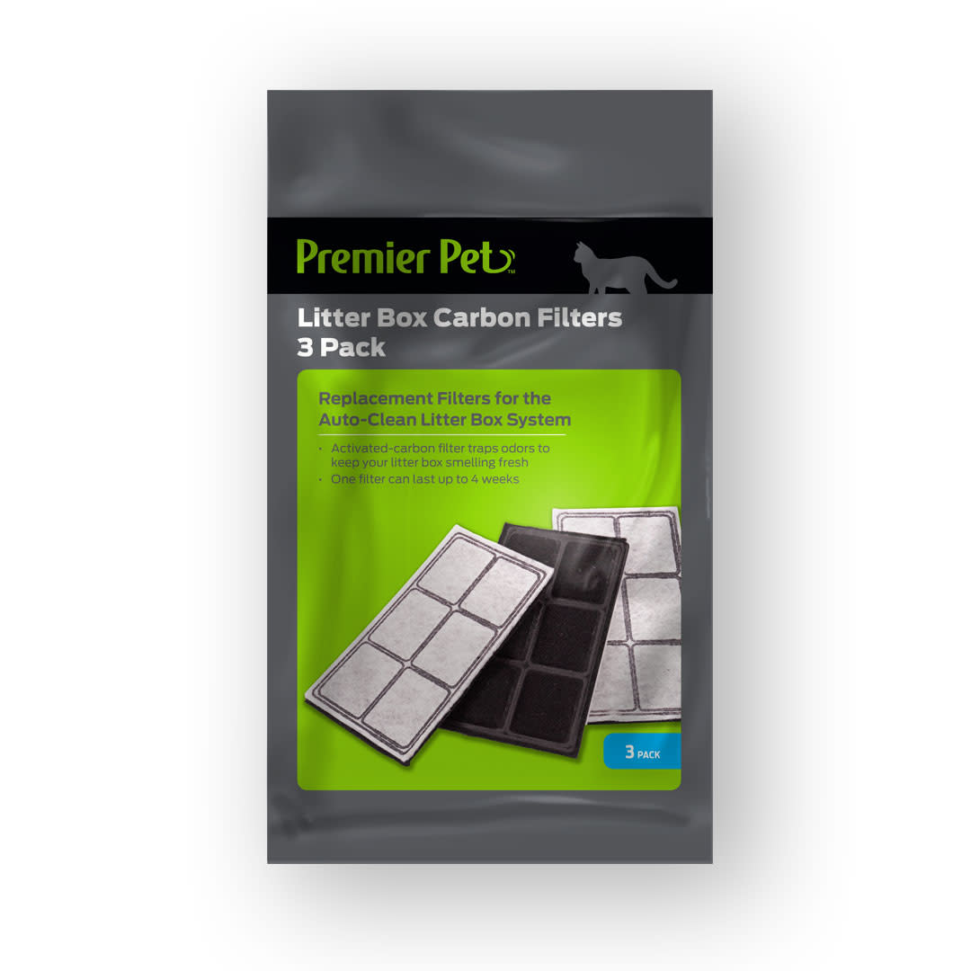 Premier Pet Litter Box Carbon Filters for Auto-Clean Litter Box System - 3 Pack