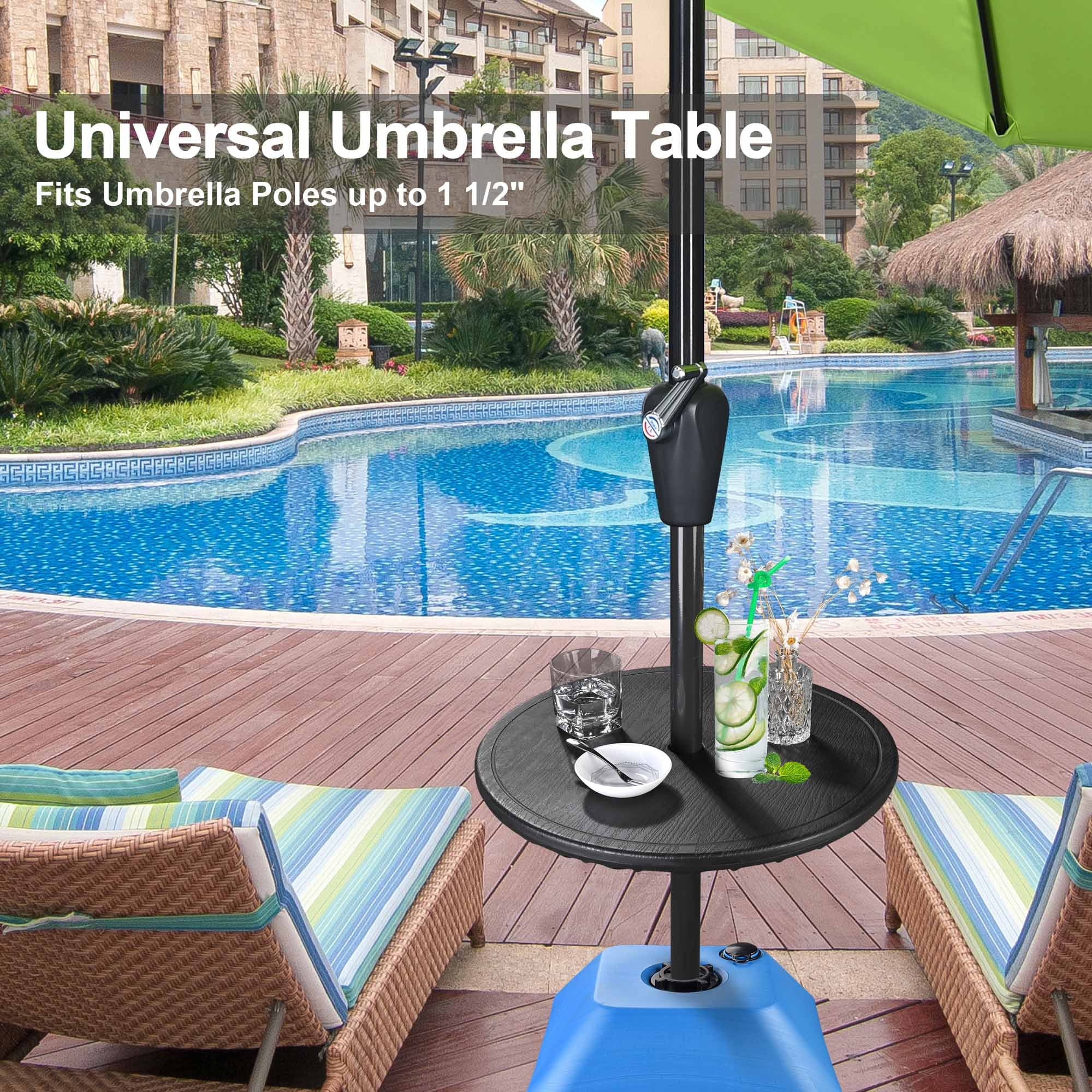 Yescom 19 Patio Table with Umbrella Hole Adjustable Height for Outdoor Garden Yard