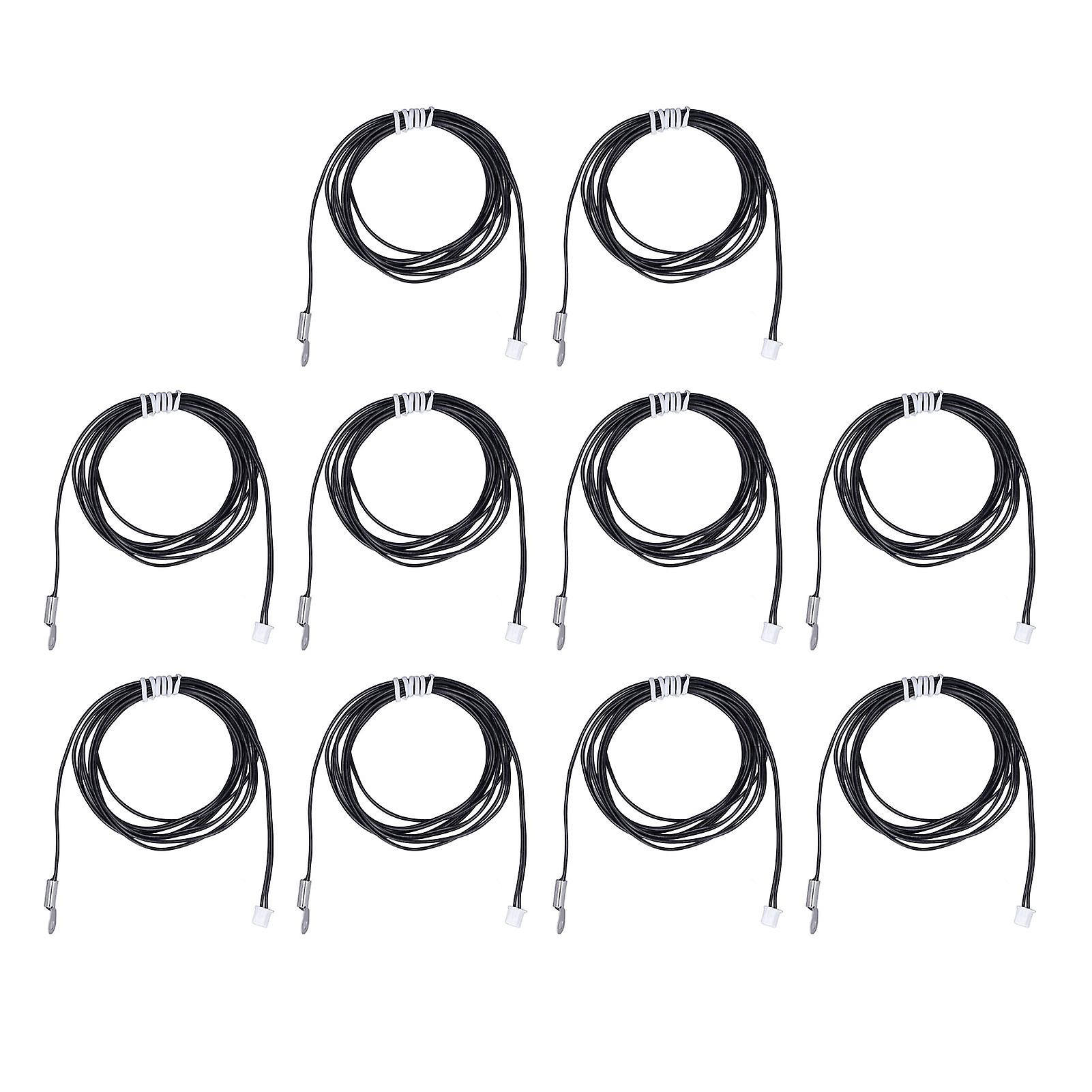 10pcs Temperature Sensor Probe Ntc Thermistor Temp Transducer Cold Pressed Terminal 2 Meters5k B3950