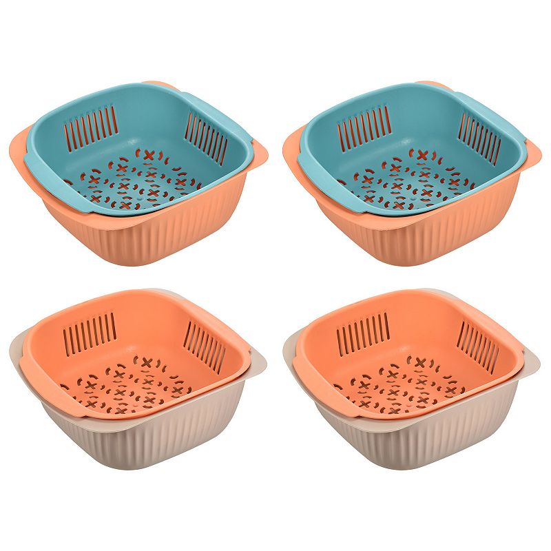 Kitchen Colander Fruit Vegetable Drain Basket 4PCS