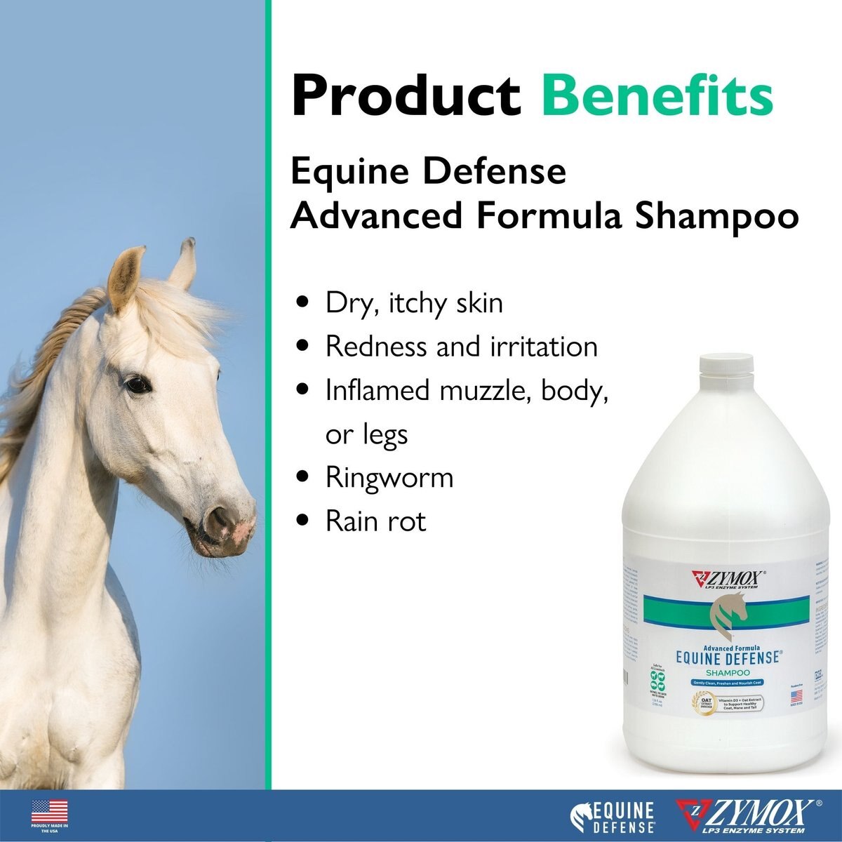 Zymox Equine Defense Advanced Formula Horse Shampoo