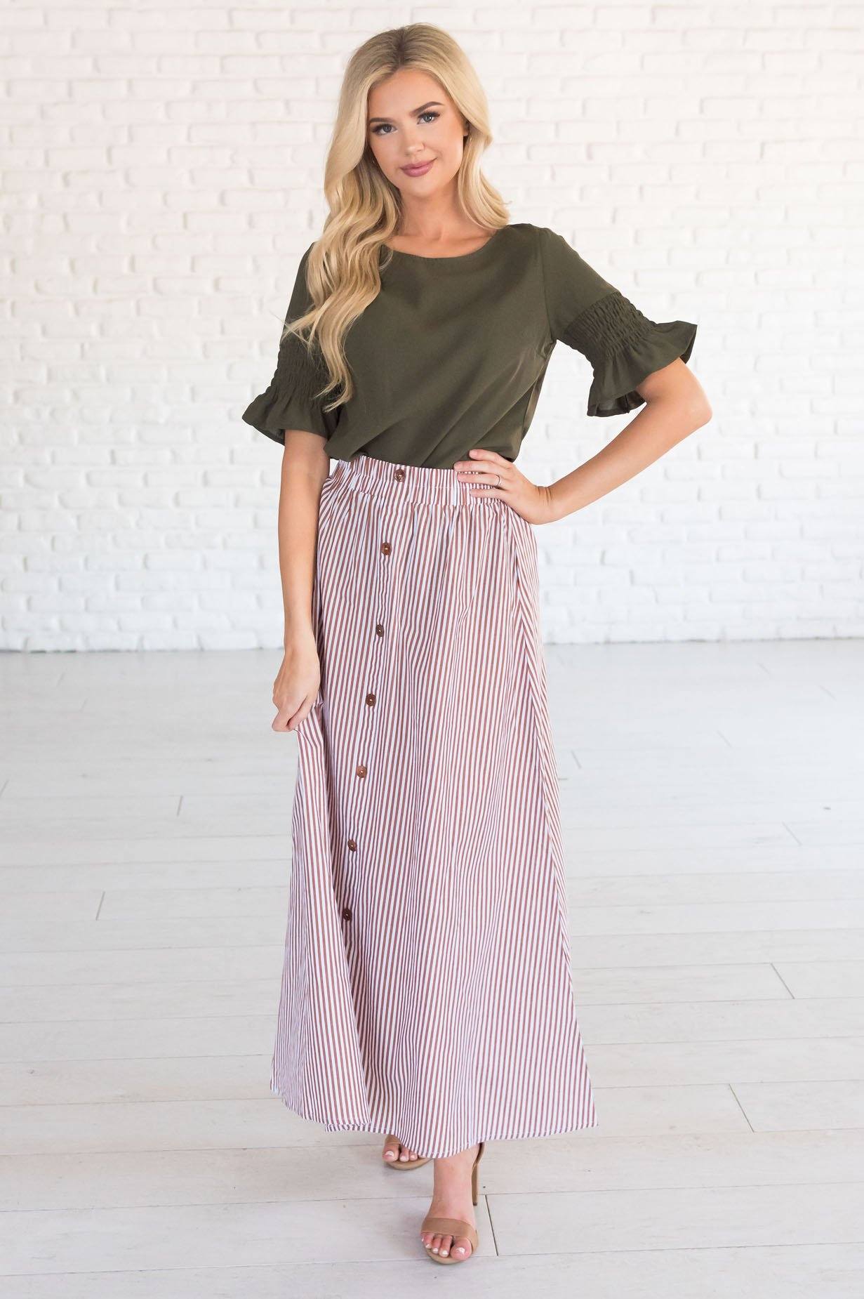 Fresh and Fun Aline Modest Maxi Skirt