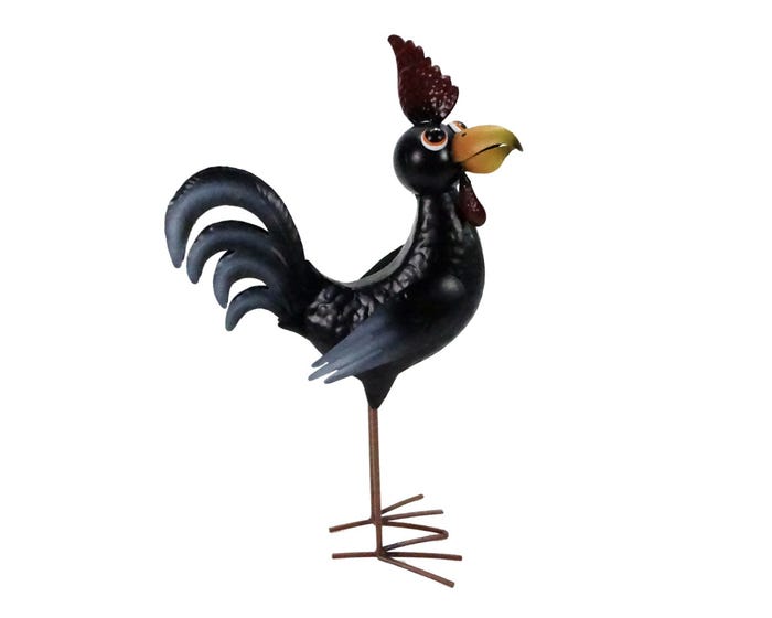 Alpine Black Metal Rooster Décor - ABC370HH