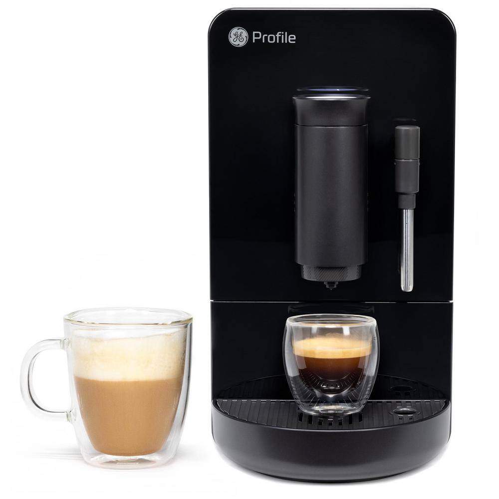 GE Profile 1- Cup Automatic Espresso Machine in Black with Built in Grinder Frother Frothing Pitcher and WiFi Connected P7CEBBS6RBB