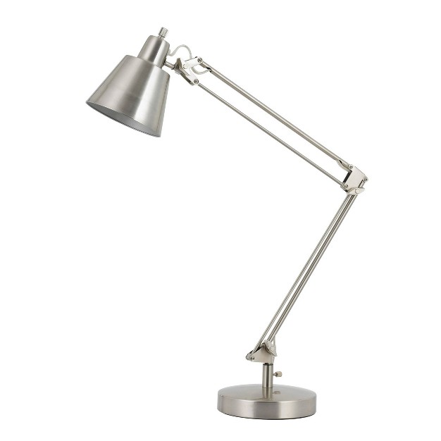 Adjusdesk Metal Udbina Desk Lamp With Arm Brushed Steel Cal Lighting