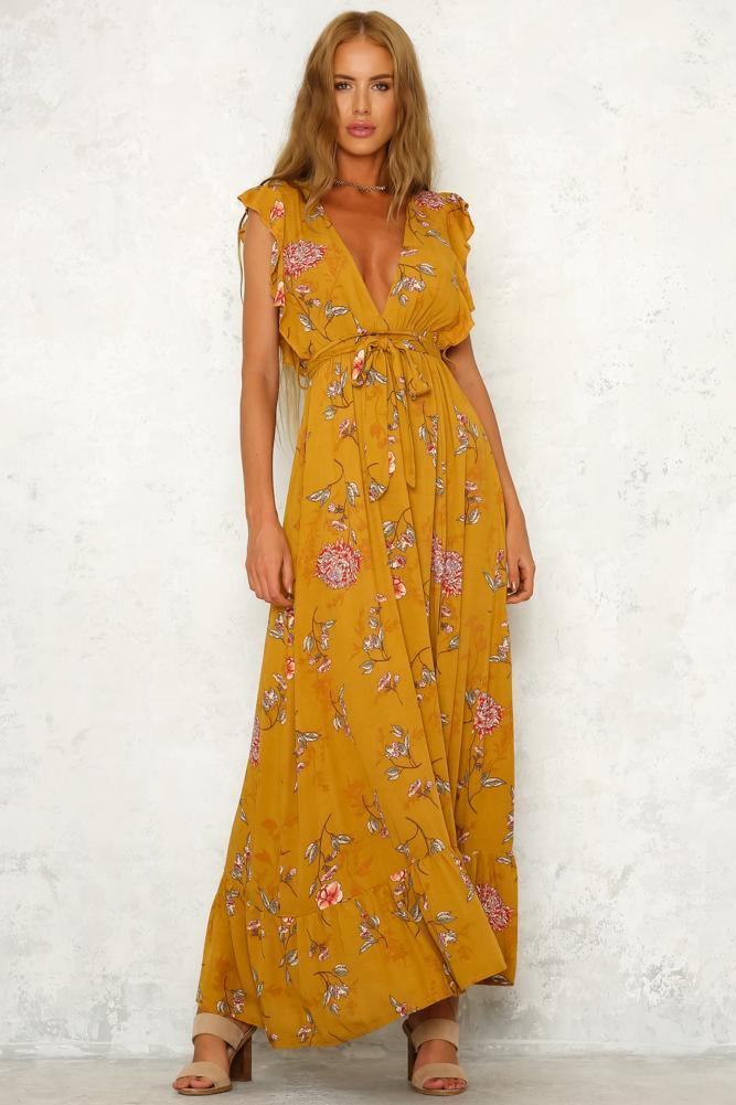 Heart Of Steel Maxi Dress Mustard