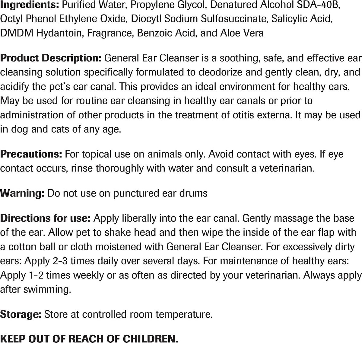 Vet Basics General Dog and Cat Ear Cleanser