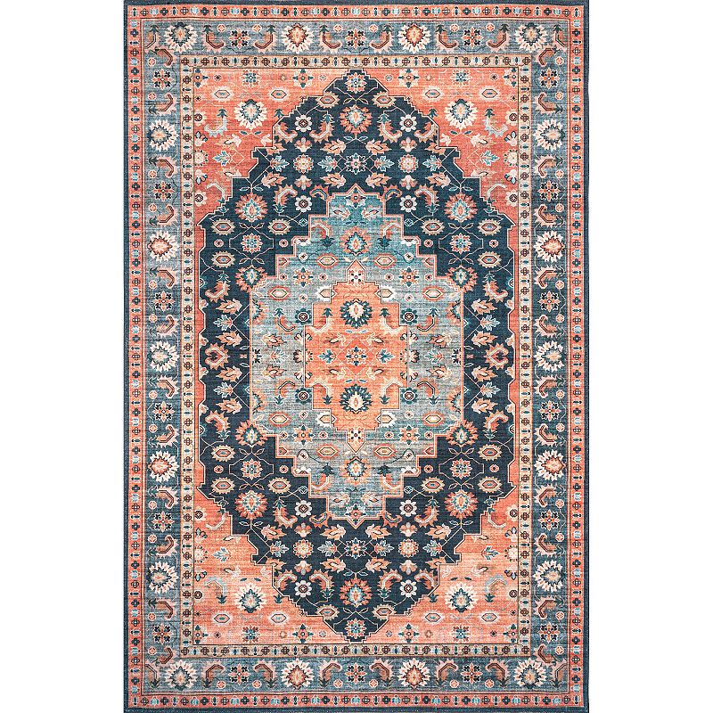 nuLOOM Francis Persian Medallion Machine Washable Area Rug