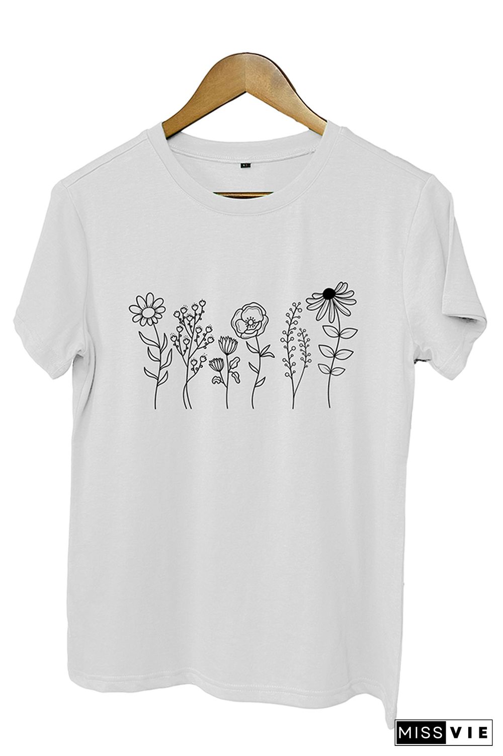 Wildflowers Print Graphic Tee Wholesale