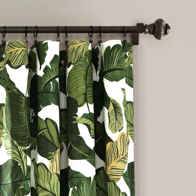 Set Of 2 Tropical Paradise Window Curtain Panels Green Lush D cor