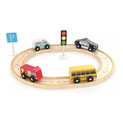 J'adore Metropolis City Auto and Road Wooden Toy Playset