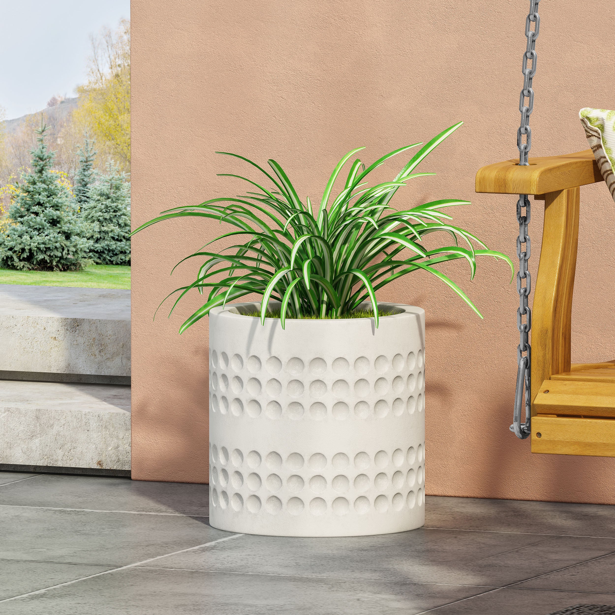 Suncook Outdoor Cast Stone Planter