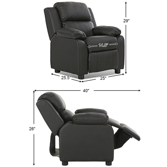 Costway 07528134 Kids Deluxe Headrest  Recliner So...