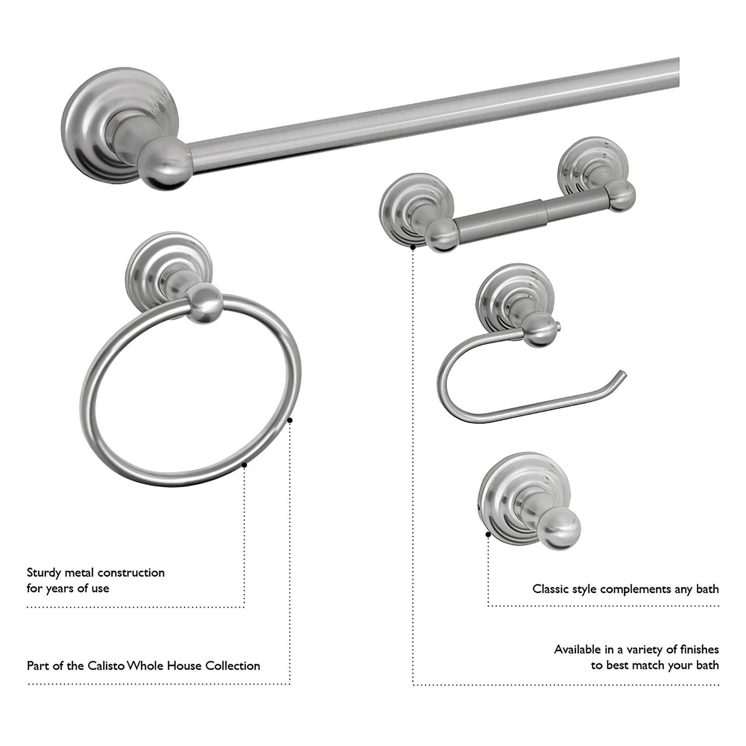 Design House Calisto Towel Bar in Satin Nickel， 30-Inch