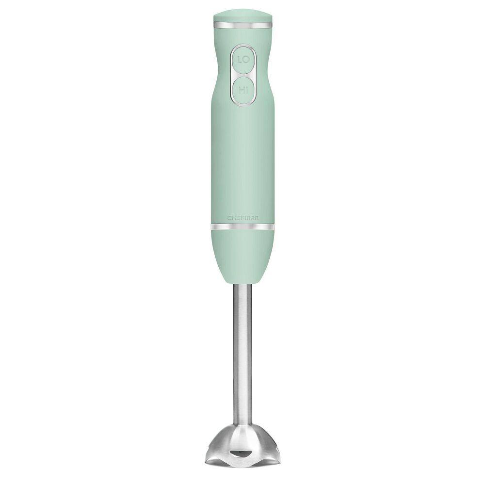 Chefman Immersion Blender 2-Speeds Stainless Steel Blades Sage. 300W RJ19-V3-RBR-SAGE-C