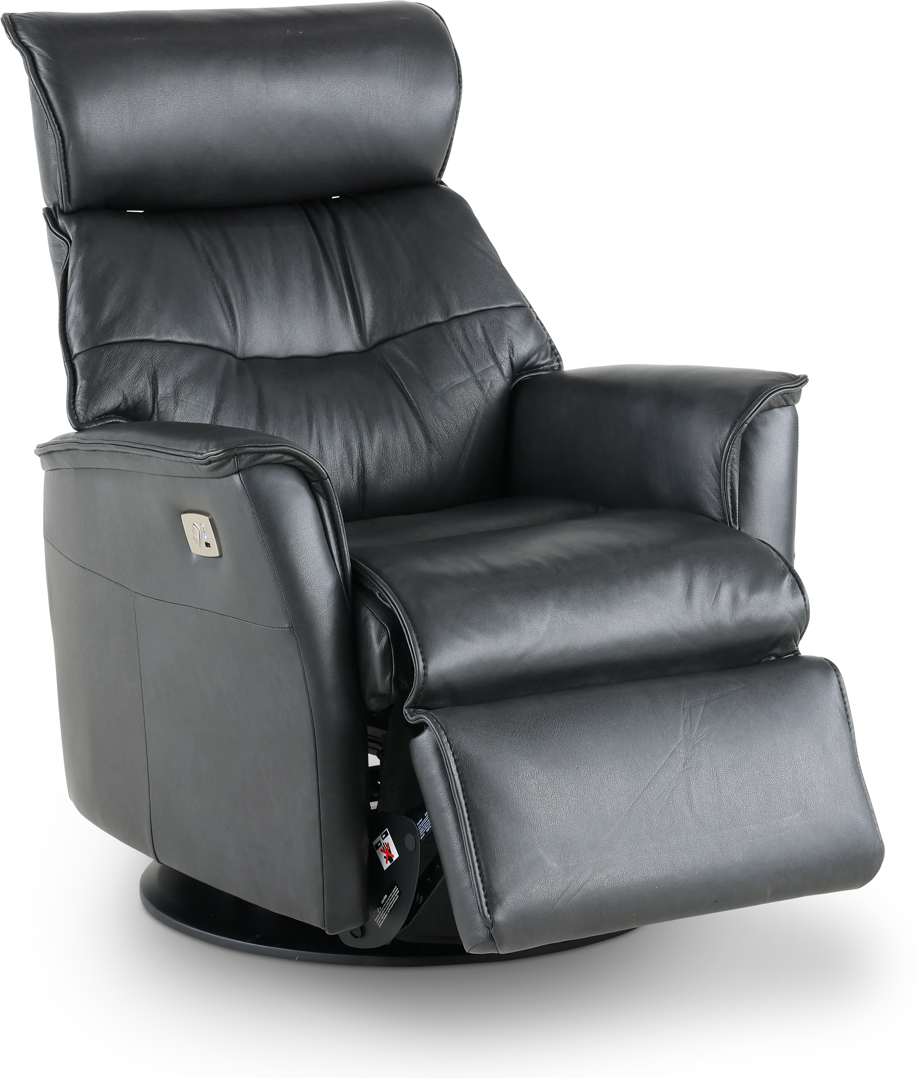 Captain Gray Standard Leather Swivel Glider Power Recliner