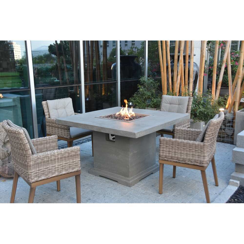 Elementi Birmingham Concrete Dining Table Fire Pit Propane 45 000 BTU